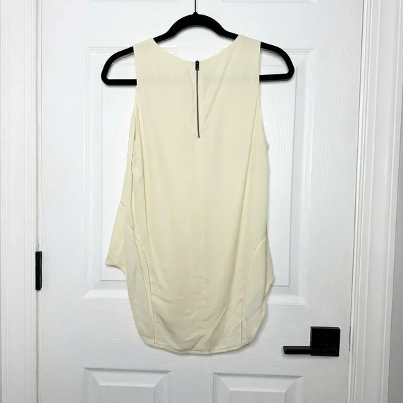 RAG & BONE Size M Ivory Sleeveless 100% Silk Blouse Hi Low Hem - Picture 6 of 6